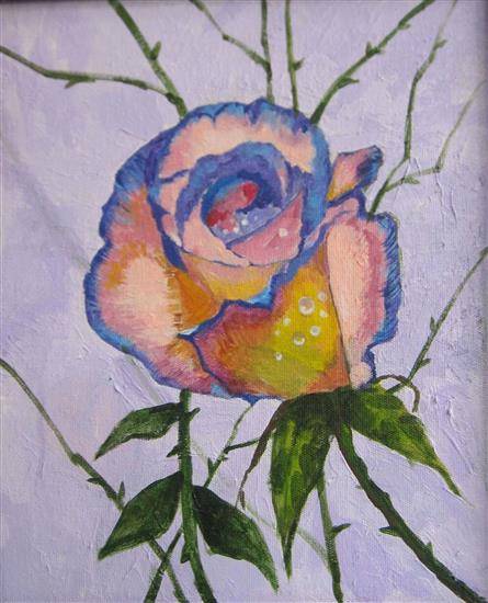 Paintings by Radhika Mondal - Purple Rose