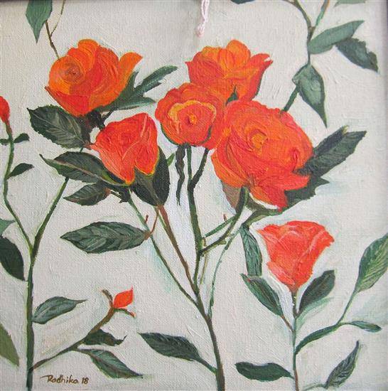 Paintings by Radhika Mondal - Orange Roses