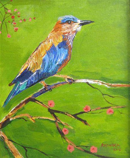 Paintings by Radhika Mondal - Single Parrot