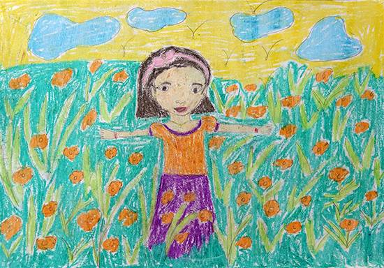 Paintings by Darshana Tumbada - Happy Girl