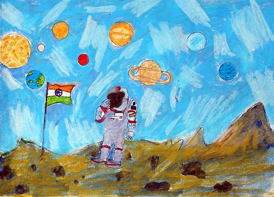 Painting by Dipeen Salkar - indian galaxies