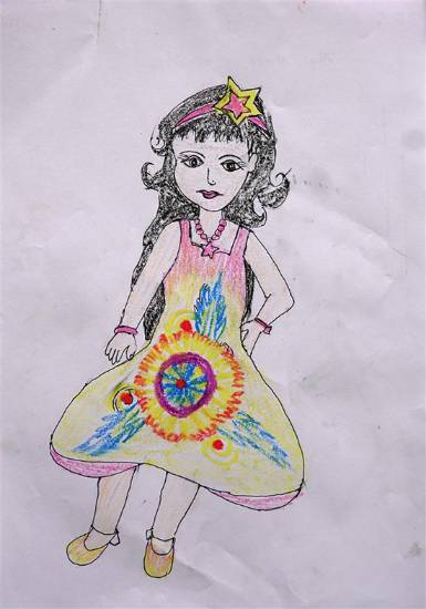 Painting by Malati Rinjad - Girl