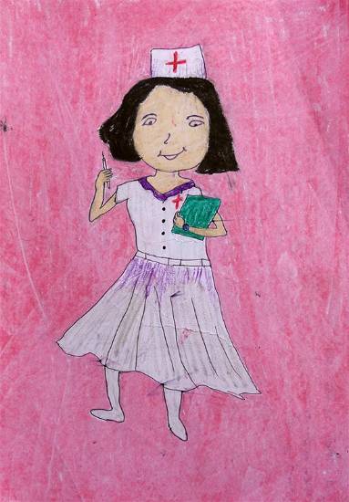 Painting by Vaishali Kharad - Nurse