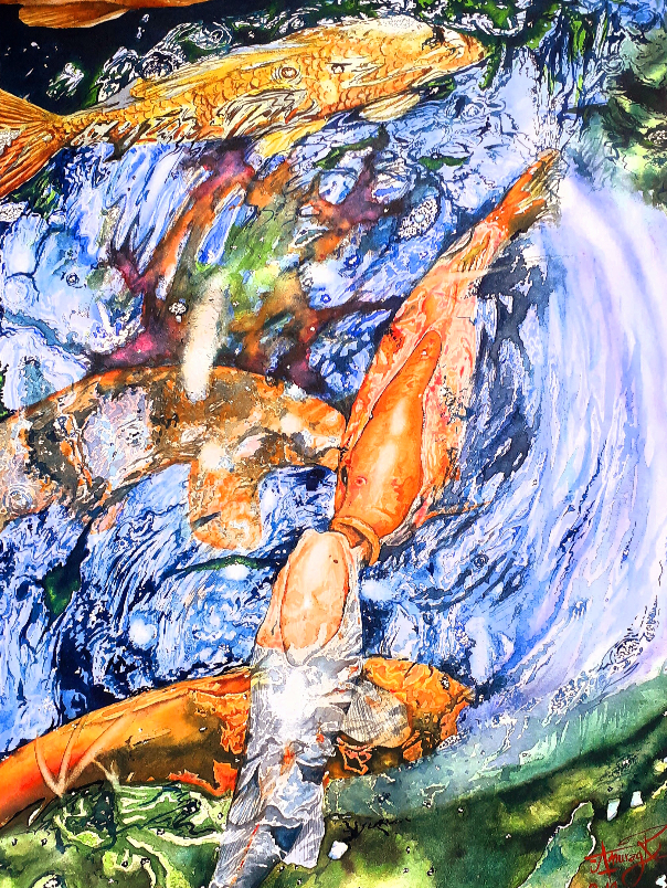 Painting by Anurag Ramola - Marine life