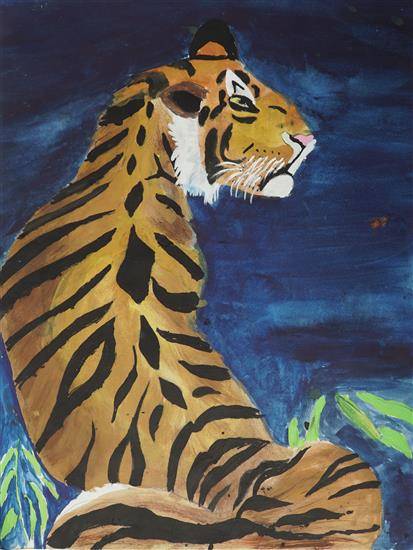 Painting by Aprit Katkhede - The Bengal Tiger
