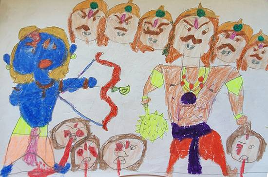 Painting by Mehak Borse - Ram Ravan Battle