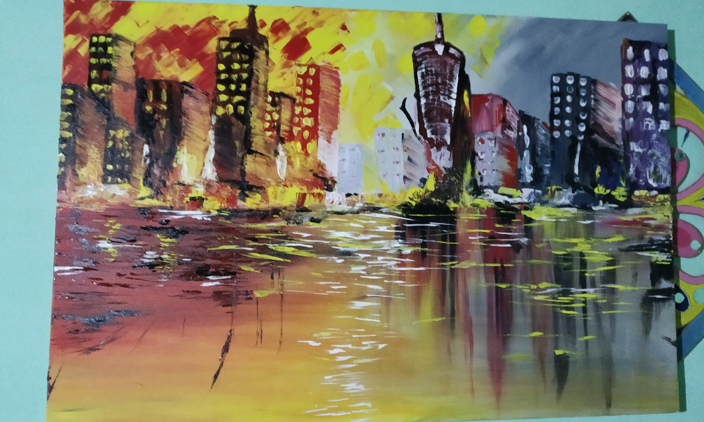 Painting by Sabahat Fatima - Abstract landscape