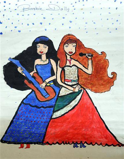 Painting by Durgawat Vishwakarma - Barbie doll