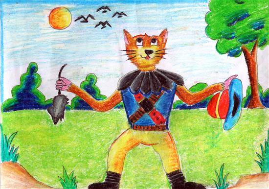 Painting by Sunanyana Prasad - Killer Cat