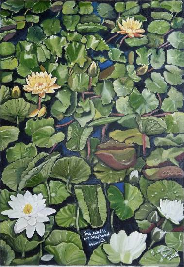 Paintings by T Vijaya Kumari - Lotus Pond