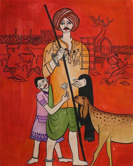 Painting by Bristi Gopani - Farmer