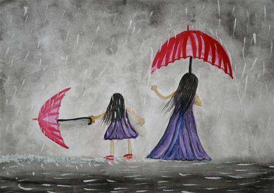 Painting by Sarayu Vollala - Happy Mother Day
