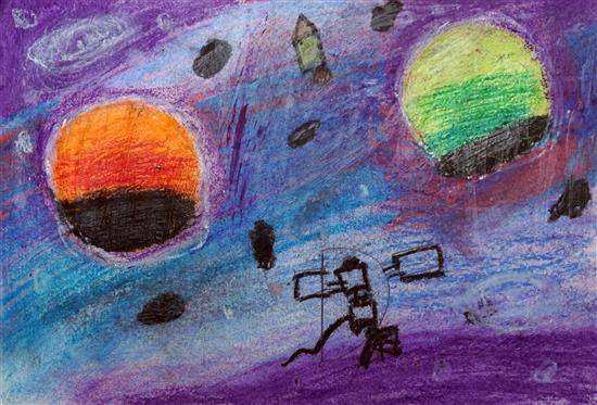 Painting by Krish Shewale - space science