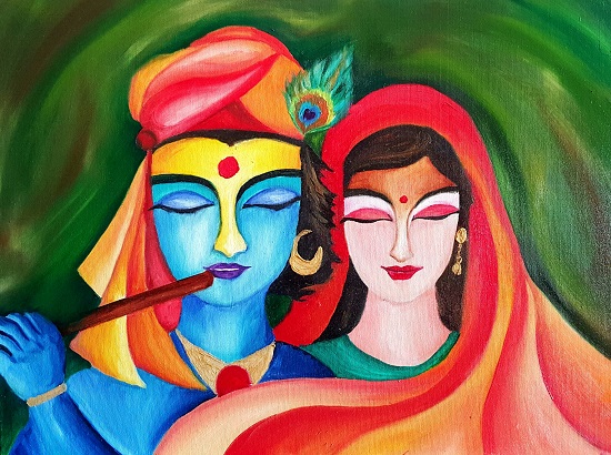 Paintings by Dr Amaey Parekh - Krishna and Radha - an eternal love