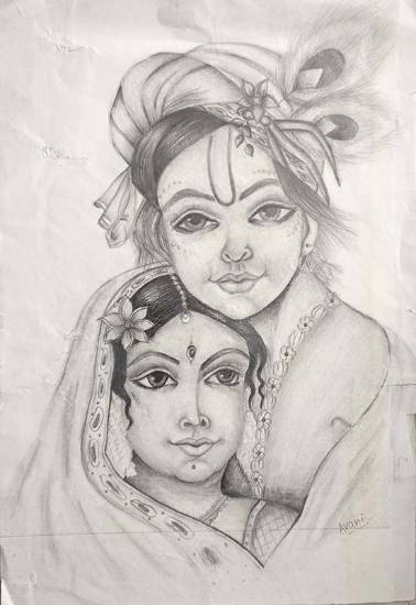 Painting by Avani Songire - Radha Krishna