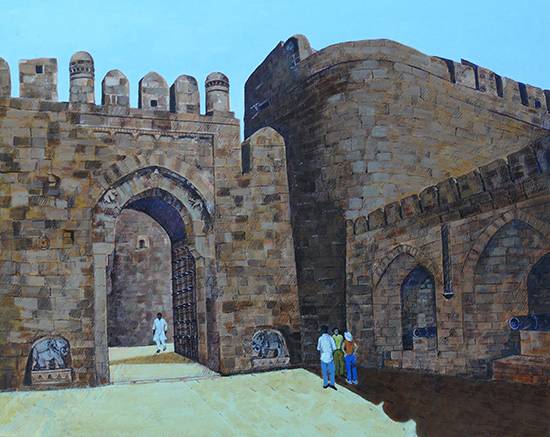 Painting by Sandhya Ketkar - Daulatabad or Devgiri fort