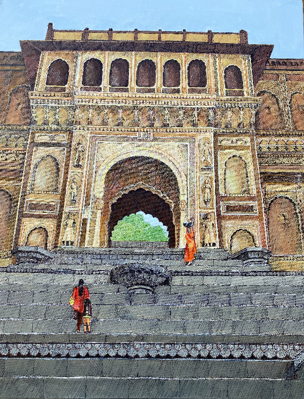 Painting by Sandhya Ketkar - Maheshwar Ghat