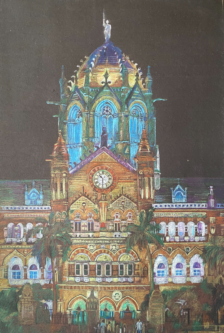 Painting by Sandhya Ketkar - CSMT Terminus Entrance