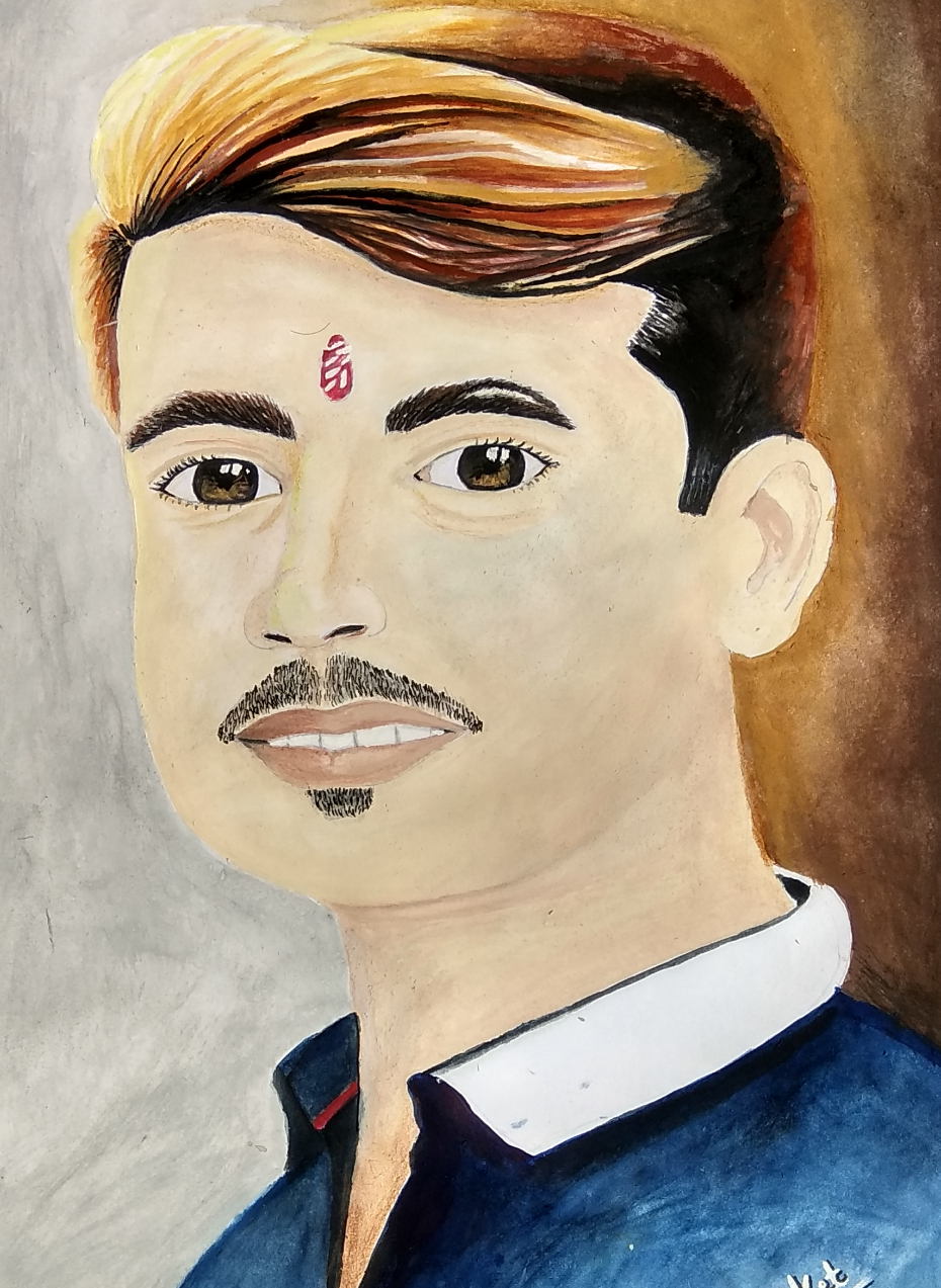 Painting by Aniket Vibhute - Self Portrait