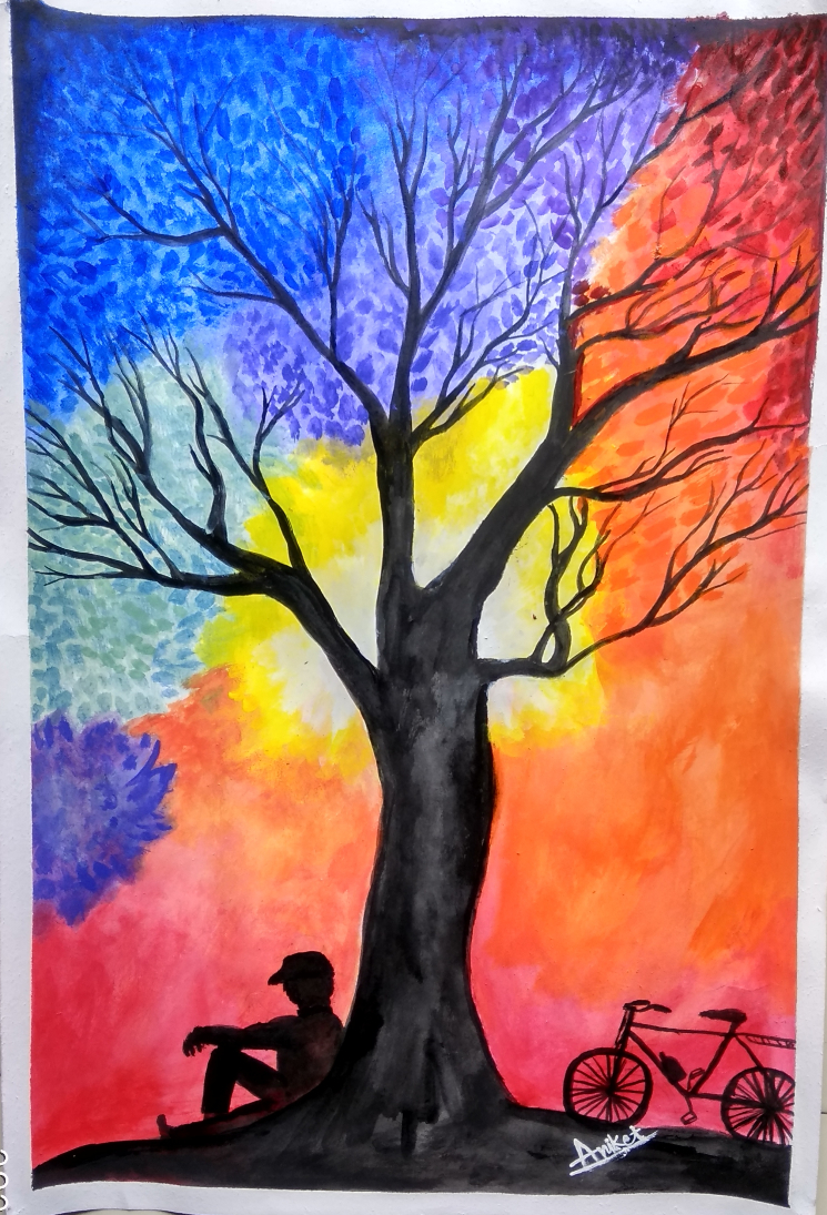 Painting by Aniket Vibhute - Lonely