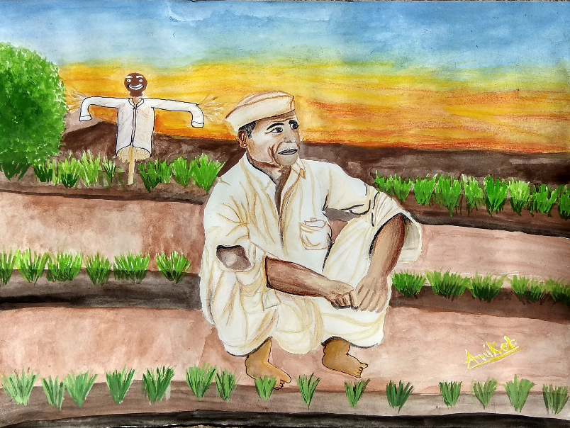 Painting by Aniket Vibhute - Farmer