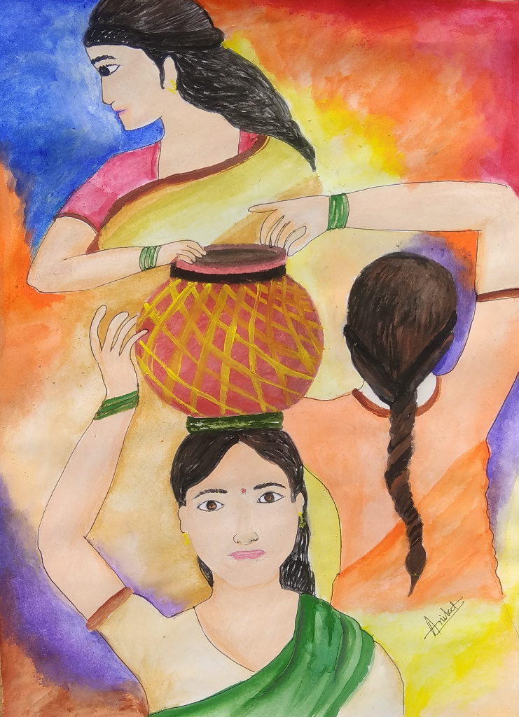Painting by Aniket Vibhute - A Woman
