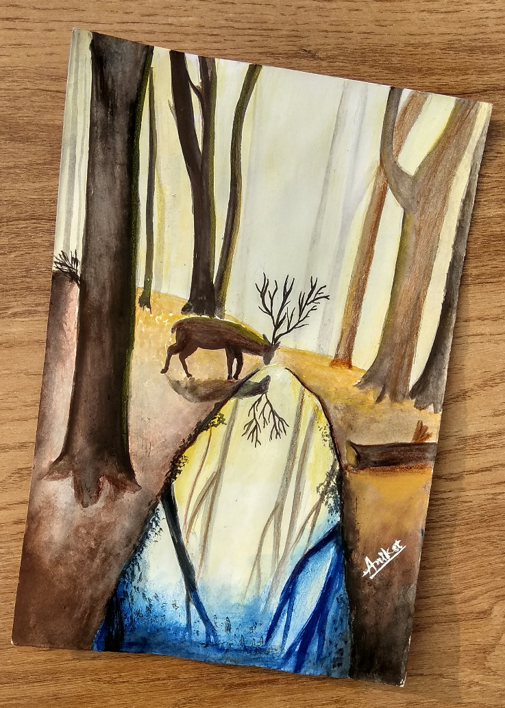 Painting by Aniket Vibhute - Deer