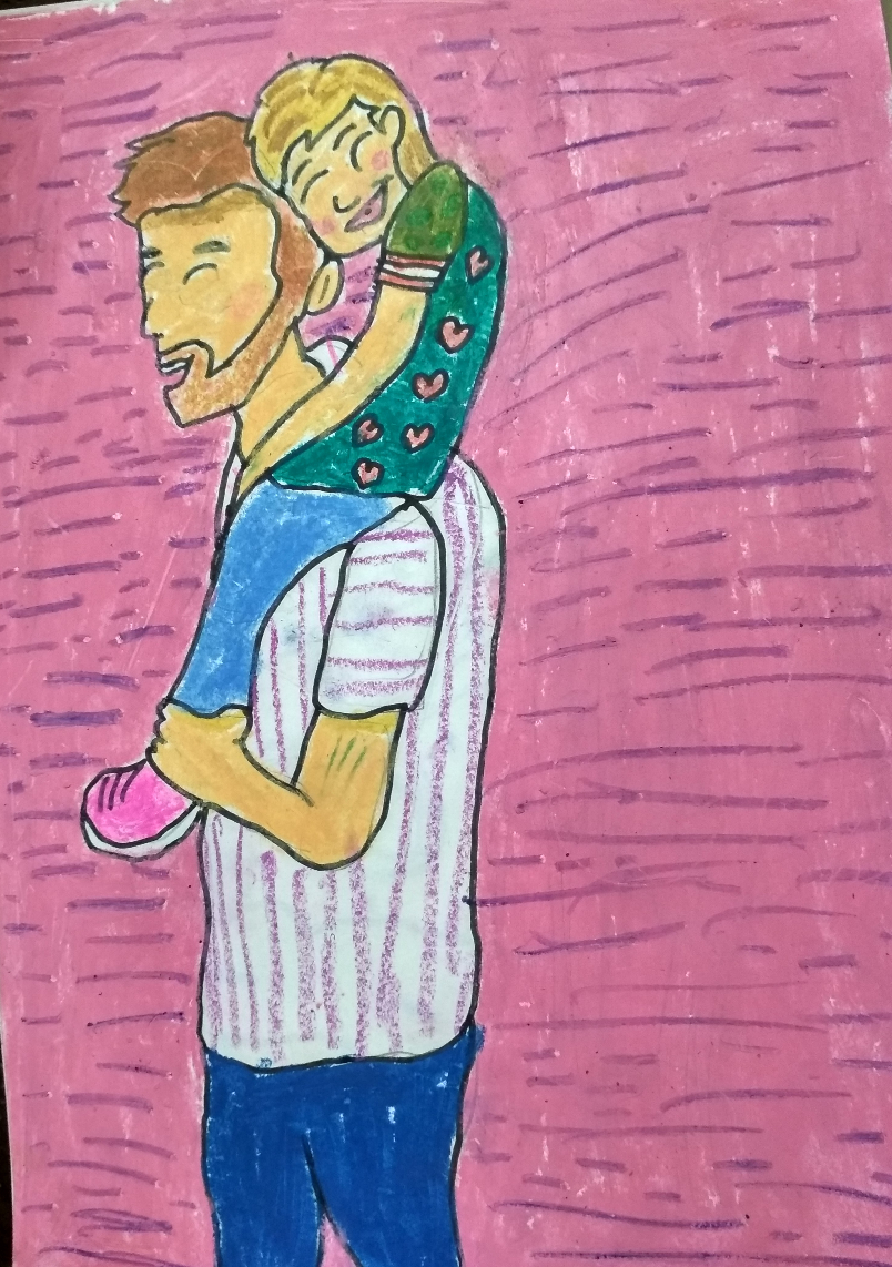 Painting by Neel Kirtane - Father