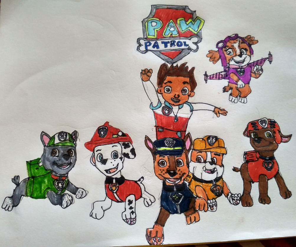 Painting by Neel Kirtane - Paw patrol