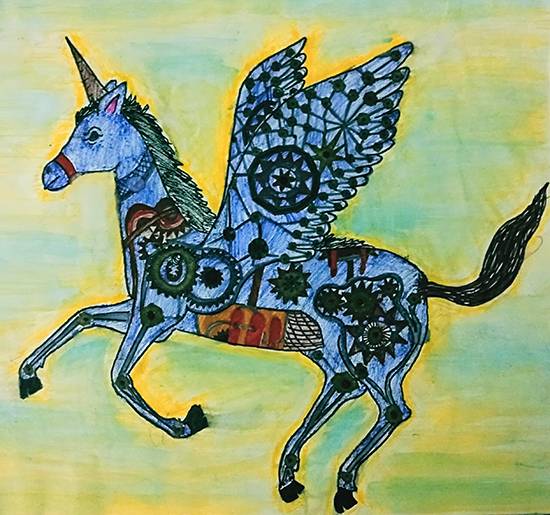 Paintings by Shreya Priyadarshi - Mechanic horse