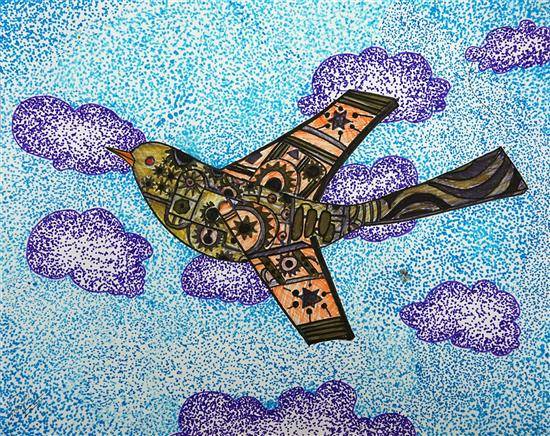 Painting by Shreya Priyadarshi - Mechanics Bird