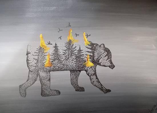 Painting by APOORVA DWIVEDI - Today they are burning tomorrow we will -THE AMAZON