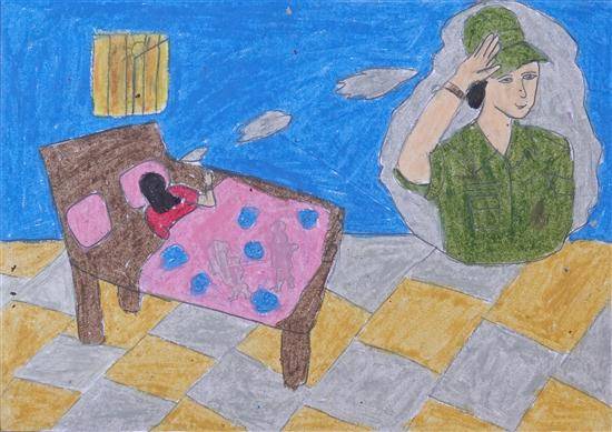 Painting by Jyoti Murlidhar Khade - Dreaming girl