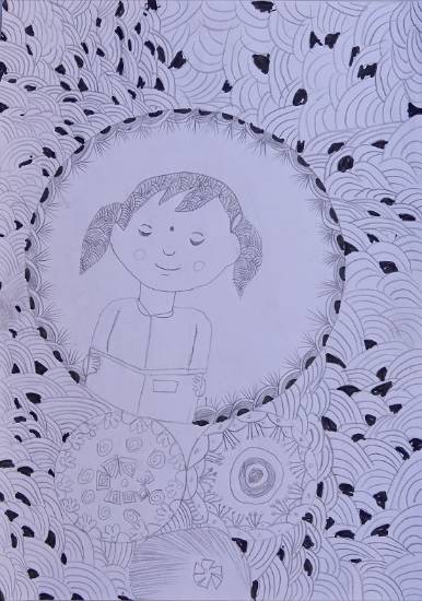 Painting by Asuya Shailesh Nagare - Girl - Doodle art