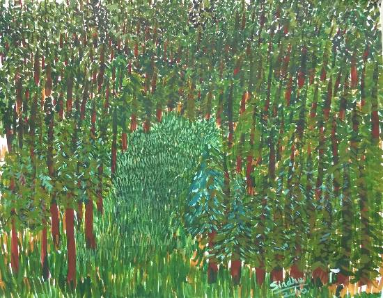 Paintings by Sindhulina Chandrasingh - Deep in the woods
