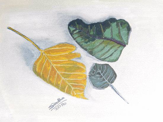 Paintings by Sindhulina Chandrasingh - Dry leaves - 2