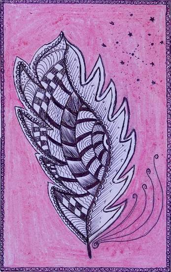 Painting by Priyanka Prabhakar Mhasare - Peacock Feather