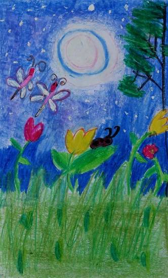 Painting by Hasini Arunkumar - Night nature