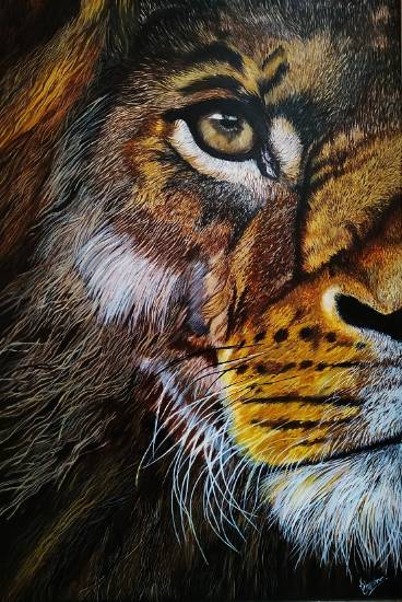 Painting by Deeksha Chauhan - The Half Face