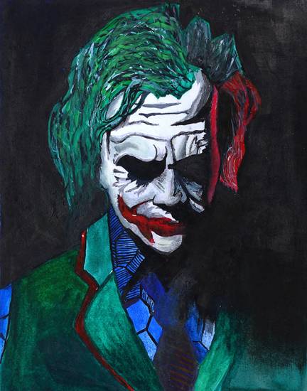 Painting by Rithesh Shet - Joker - Why so serious?