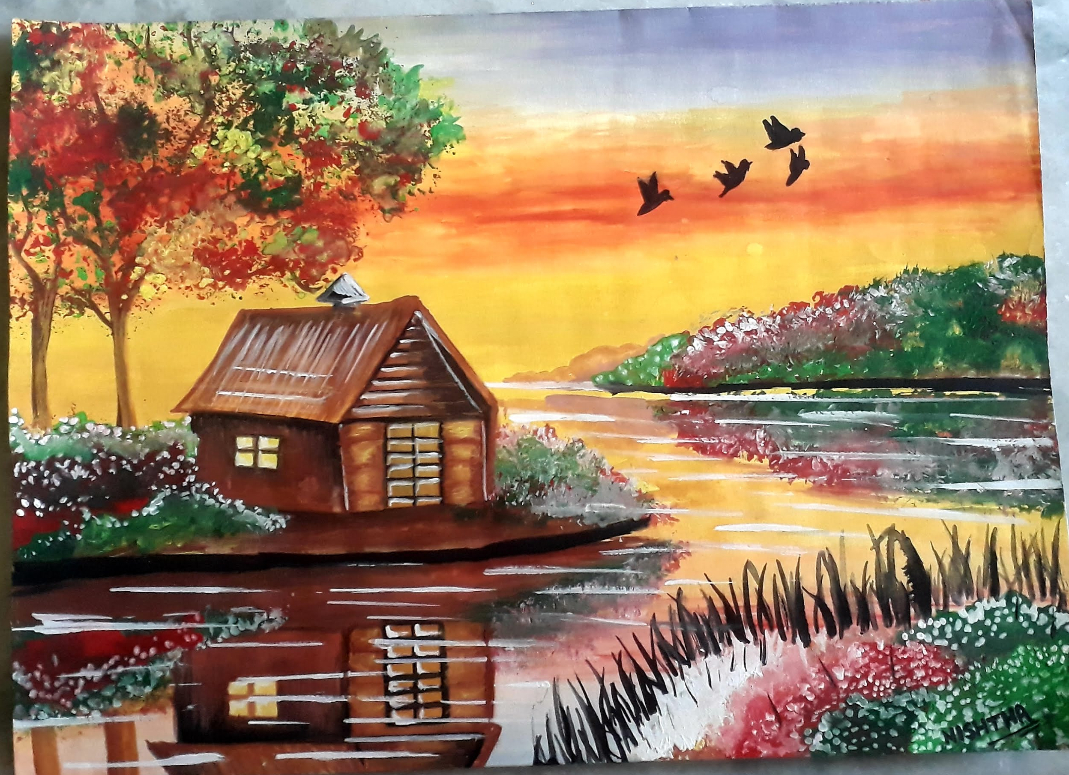 Painting by Nishtha Sharma - Reflections of the Sky