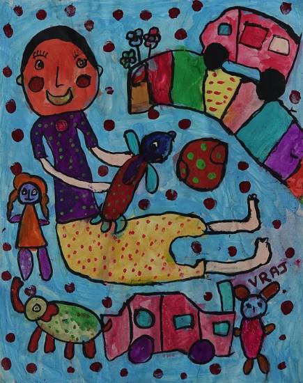 Painting by Vraj Mujapara - My toys
