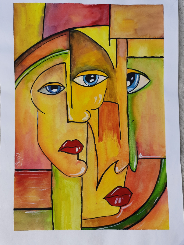 Paintings by Akshipra Jangid - Abstract face Painting