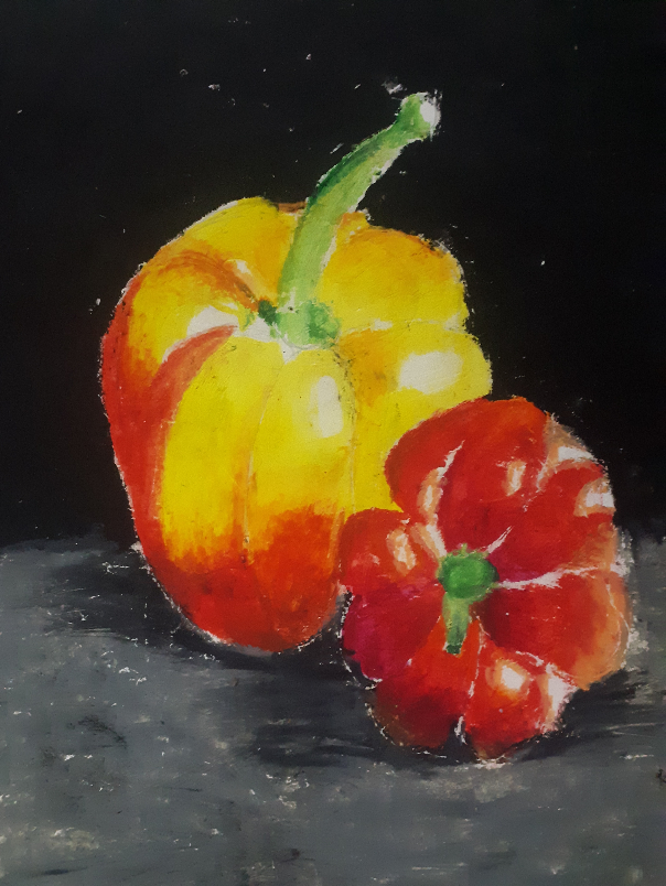 Painting by Sahana Prasanna - Still life - Capsicum