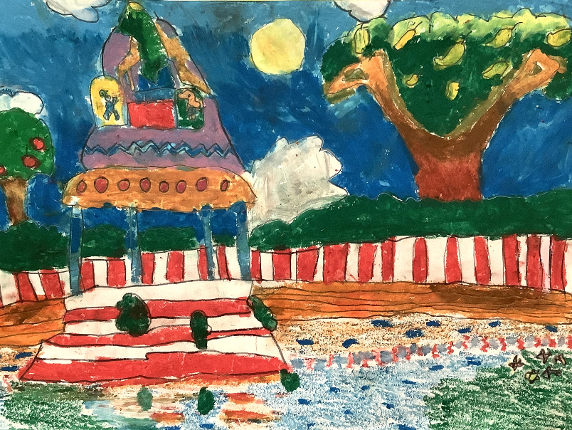 Painting by Sahana Prasanna - My village temple