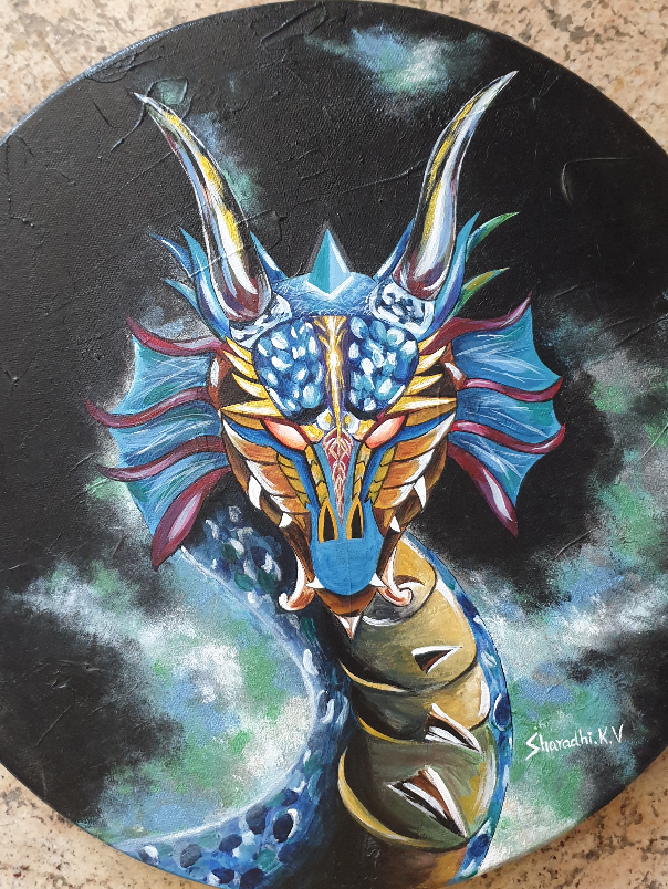 Painting by Sharadhi K V - Manga dragon
