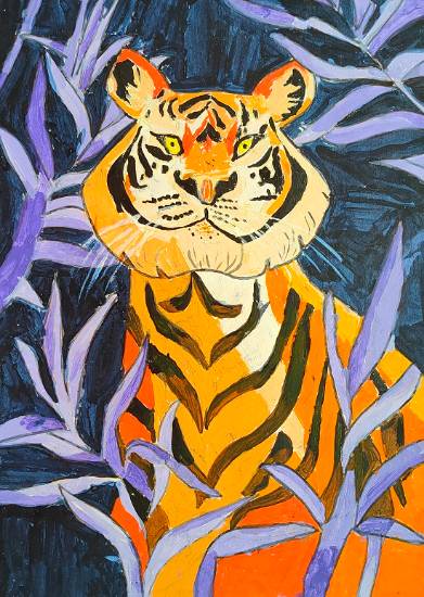 Paintings by Shaurya Bansal - Save the tiger our national animal