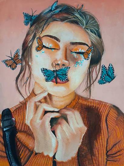 Paintings by Diya Biswas - No butterflies