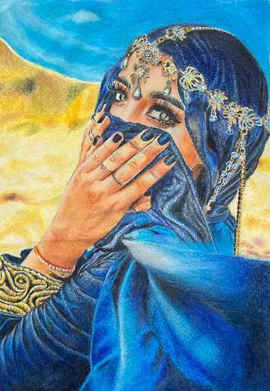 Painting by Diya Biswas - Arabic lady