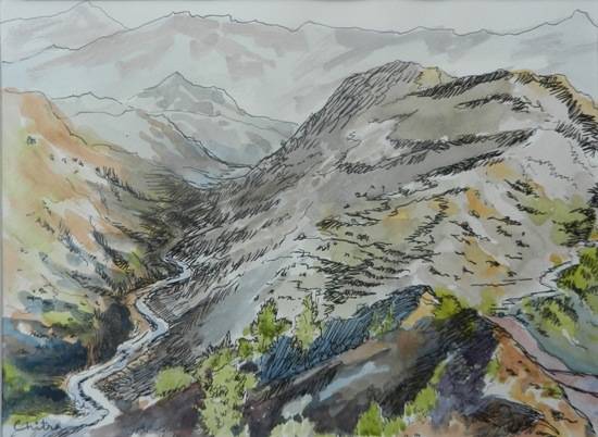 Paintings by Chitra Vaidya - Kumaon Mountains - 28